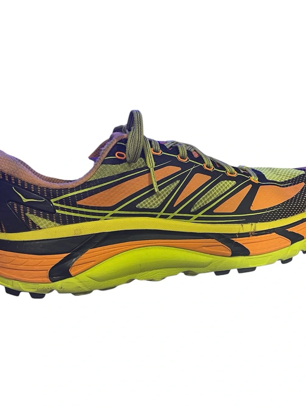 HOKA Mafate Speed 2 trail running shoes in the Electric Tangerine Citrus 11.5